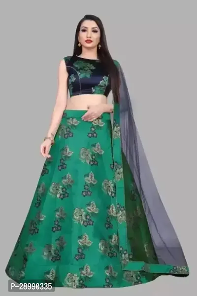 Stylish Satin Lehenga Choli Set For Women-thumb0