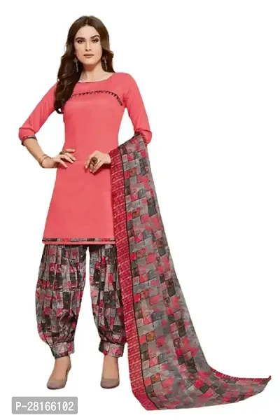 Designer Crepe Unstitched Dress Material Top With Bottom Wear And Dupatta Set For Women