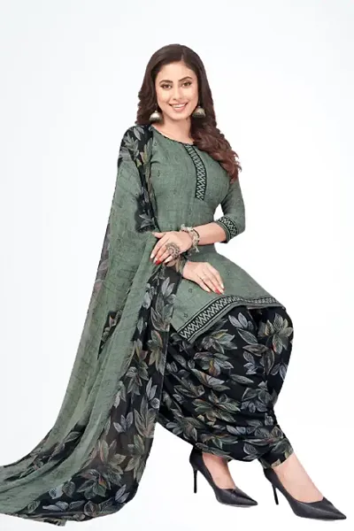 Beautiful Crepe Dress Material with Dupatta