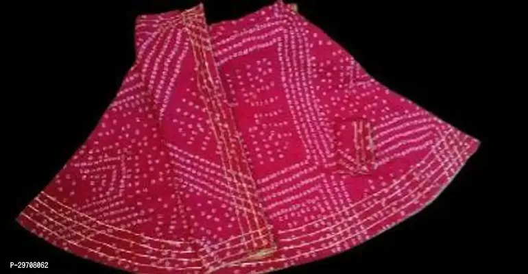 Stylish Pink Cotton Self Pattern Lehenga Choli Set With Dupatta For Women-thumb0