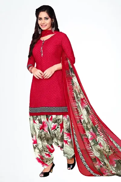 Trendy Women Crepe Dress Material with dupatta