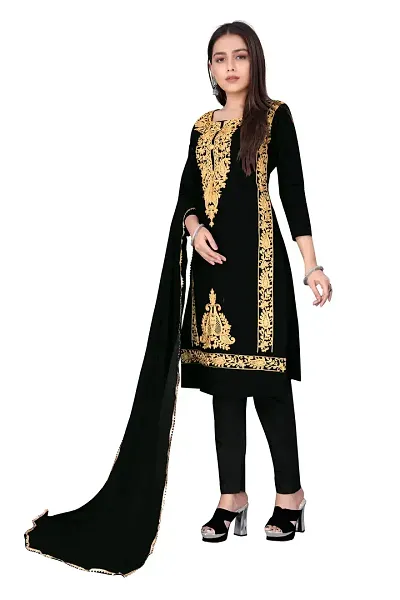 Dress Material For Women With Embroidered Work