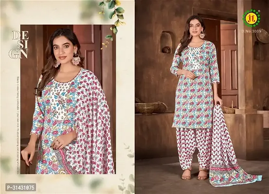 Elegant Cotton Printed Dress Material With Dupatta For Women