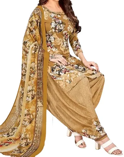 Beautiful Crepe Dress Material with Dupatta