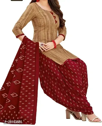 Designer Crepe Unstitched Dress Material Top With Bottom Wear And Dupatta Set For Women-thumb0