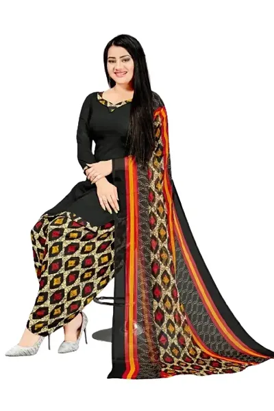 Beautiful Crepe Dress Material with Dupatta