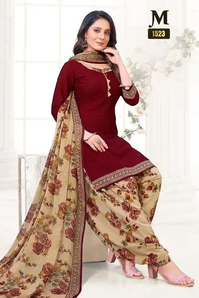 Beautiful Crepe Dress Material with Dupatta