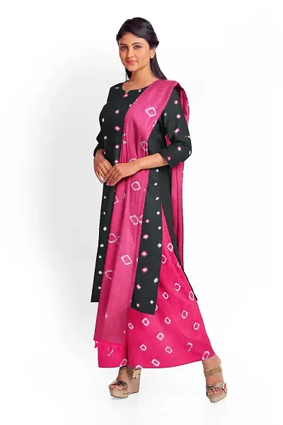 Bandhej/Bandhani Rayon Salwar Suit with Dupatta