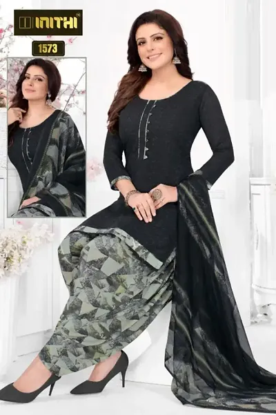 Trendy Women Synthetic Dress Material with Dupatta