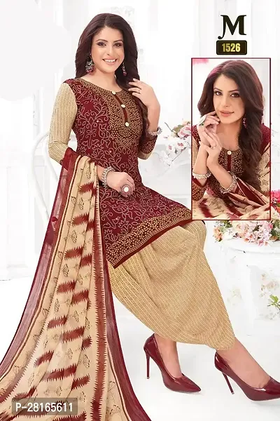 Designer Crepe Unstitched Dress Material Top With Bottom Wear And Dupatta Set For Women