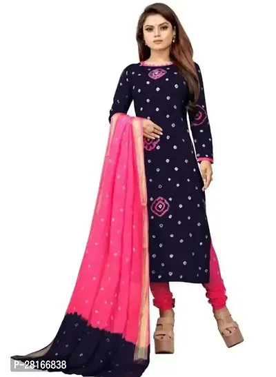 Designer Crepe Unstitched Dress Material Top With Bottom Wear And Dupatta Set For Women