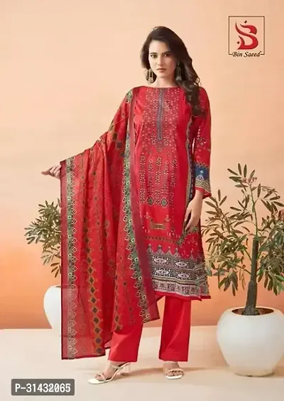 Elegant Heavy Cotton Dress Material with Dupatta For Women-thumb0