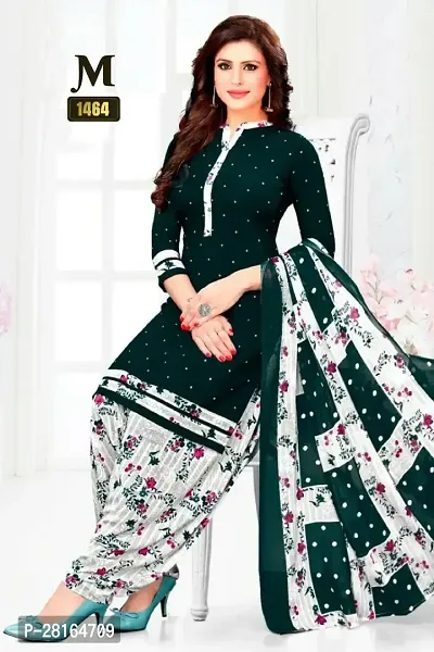 Designer Crepe Unstitched Dress Material Top With Bottom Wear And Dupatta Set For Women