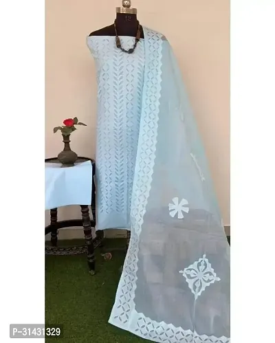 Elegant Cotton Applique Dress Material with Dupatta For Women