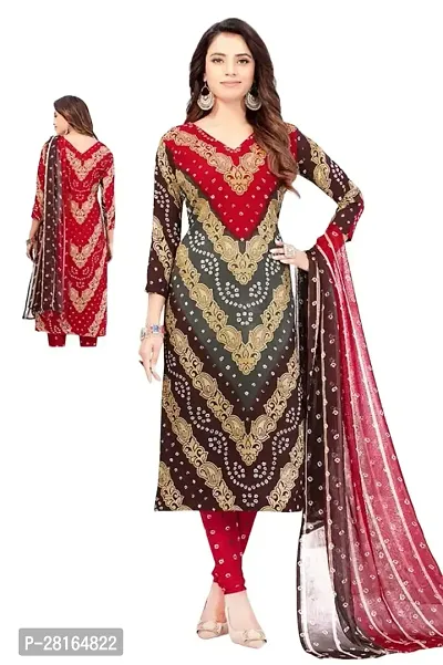 Designer Crepe Unstitched Dress Material Top With Bottom Wear And Dupatta Set For Women-thumb0