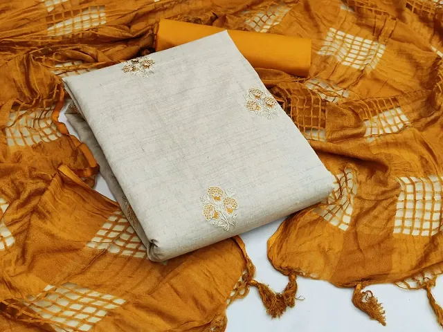 Exclusive Khadi Cotton Dress material with Dupatta