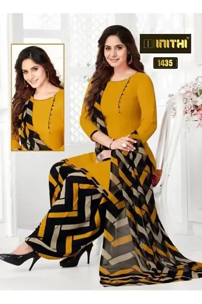 Beautiful Crepe Dress Material with Dupatta