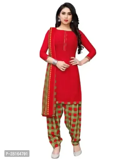 Designer Crepe Unstitched Dress Material Top With Bottom Wear And Dupatta Set For Women