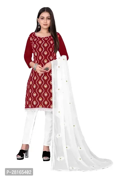 Designer Crepe Unstitched Dress Material Top With Bottom Wear And Dupatta Set For Women-thumb0