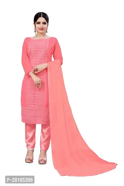 Designer Crepe Unstitched Dress Material Top With Bottom Wear And Dupatta Set For Women-thumb0