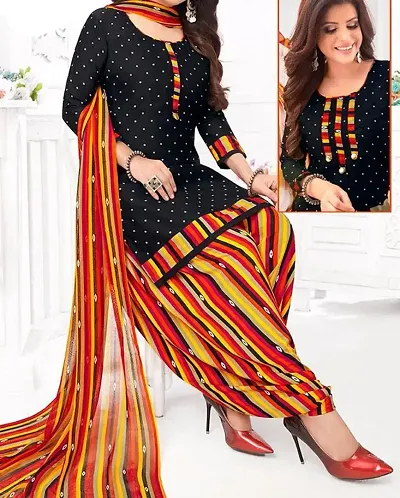 Trendy Women Crepe Dress Material with dupatta