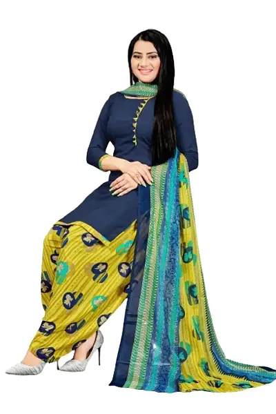 Beautiful Crepe Unstitched Dress Material with Dupatta