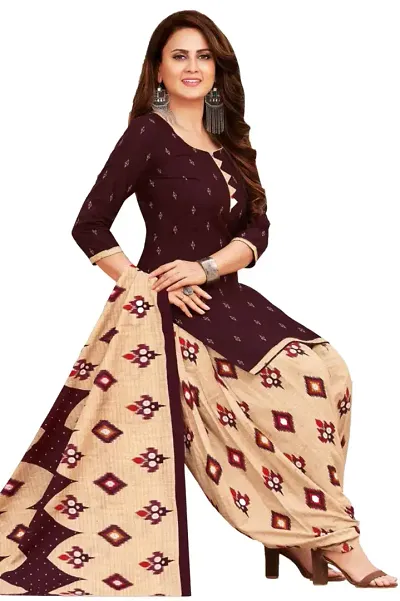 Beautiful Crepe Dress Material with Dupatta