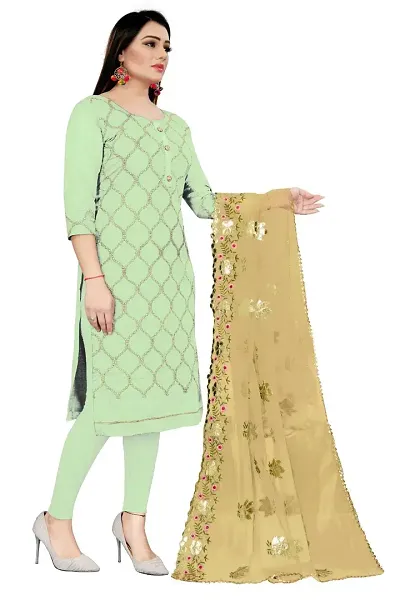 Dress Material For Girls And Womens With Top And Bottom Set And Dupatta