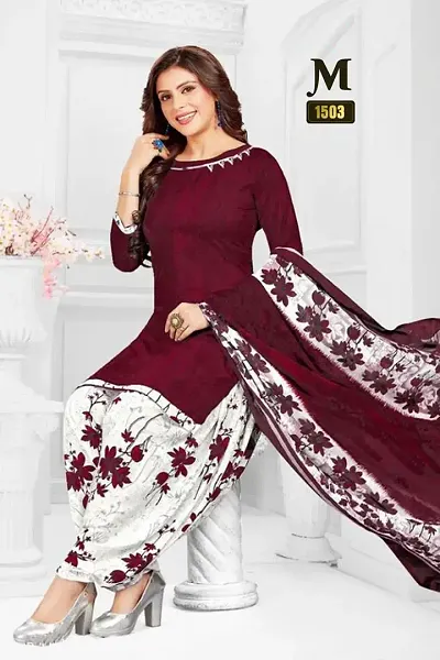 Elegant Synthetic Dress Material with Dupatta For Women