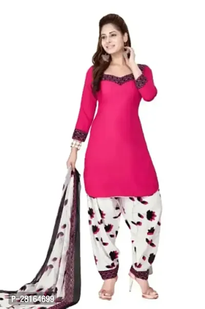 Designer Crepe Unstitched Dress Material Top With Bottom Wear And Dupatta Set For Women-thumb0