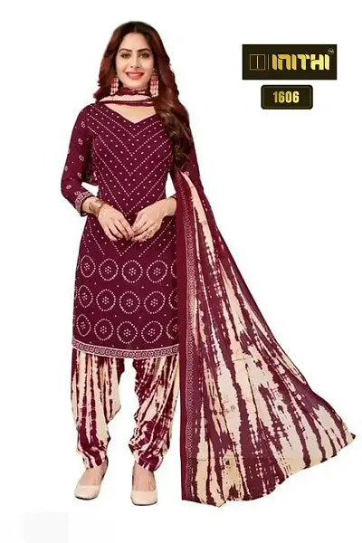 Beautiful Crepe Dress Material with Dupatta