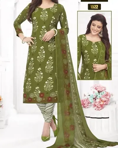 Elegant Crepe Dress Material with Dupatta For Women