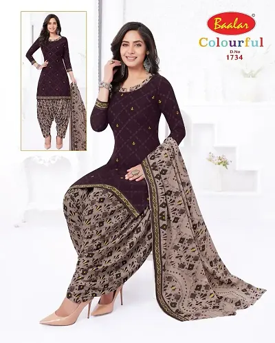 Unstitched Blend Salwar Suit Material Floral Print, Printed, Geometric Print