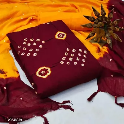 Elegant Maroon Rayon Dyed Dress Material with Dupatta For Women-thumb0