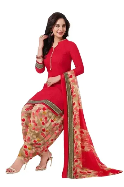 Beautiful Crepe Dress Material with Dupatta