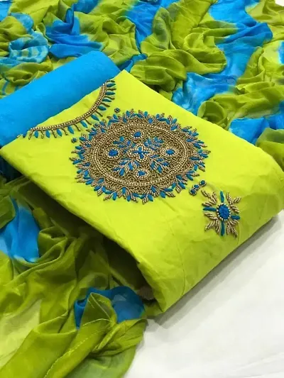 Exclusive Chanderi Silk Dress Material with Dupatta