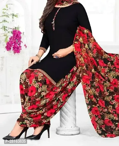 Designer American Crepe Unstitched Dress Material Top With Bottom Wear And Dupatta Set For Women