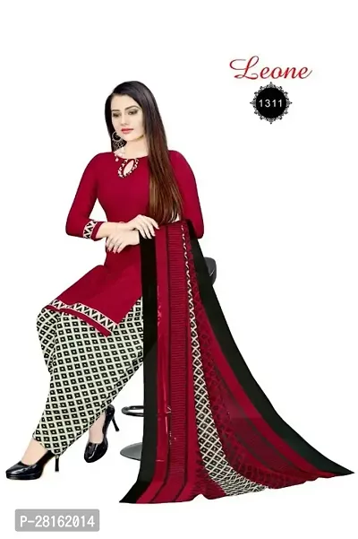 Designer American Crepe Unstitched Dress Material Top With Bottom Wear And Dupatta Set For Women-thumb0