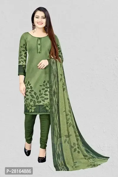 Designer Crepe Unstitched Dress Material Top With Bottom Wear And Dupatta Set For Women