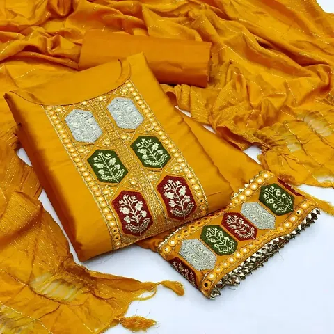 Fancy Cotton Self Design Unstitched Suits