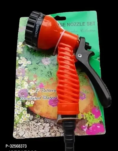 7 in 1 Water Gun Multi Pattern HandControlled High Pressure Garden Hose Nozzle for Plants Lawn House and Floor Cleaning Grass Flower Pets Car Bike Washer Watering Spray Gun Orange Pack of 1-thumb0