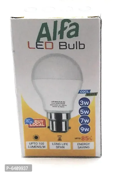 ALFA Base B22 9w led bulb pack of 3 (white colour)