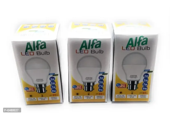 ALFA Base B22 9w led bulb pack of 3 (white colour)-thumb3