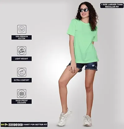 Stylish Cotton Solid Tshirt for Women-thumb0