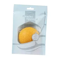 BAH Konjac Facial Exfoliating Sponges Natural Face Wash Cleaning Puff Yellow-thumb1