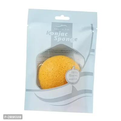 BAH Konjac Facial Exfoliating Sponges Natural Face Wash Cleaning Puff Yellow-thumb2