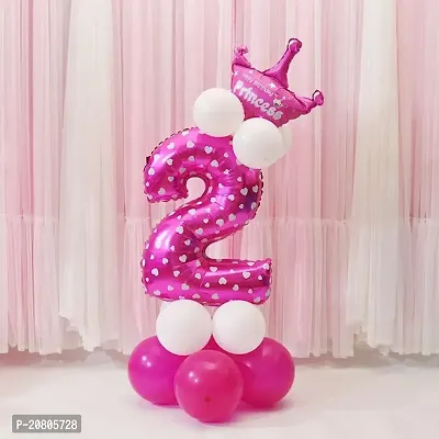 BAH All Numbers Crown Balloons Column Set Happy Birthday Arch Garland Number 2-thumb0