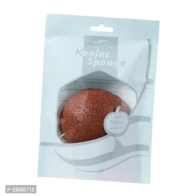 BAH Konjac Facial Exfoliating Sponges Natural Face Wash Cleaning Puff Dark Red-thumb2