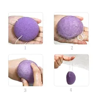 BAH Konjac Face Cleaning Sponge Makeup Remover Pads Exfoliator Deep Clean Red-thumb1