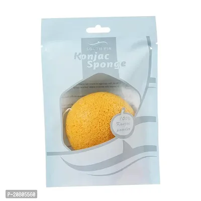 BAH Konjac Facial Exfoliating Sponges Natural Face Wash Cleaning Puff Yellow-thumb3